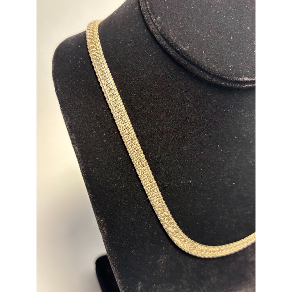 Herringbone‎ Necklace Retro Vintage Statement Piece 14 inch - Picture 3 of 10